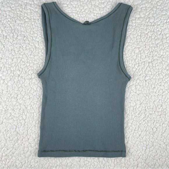 SKIMS Ribbed Cotton Lightweight Tank Top Kyanite Small NWT - Picture 6 of 14